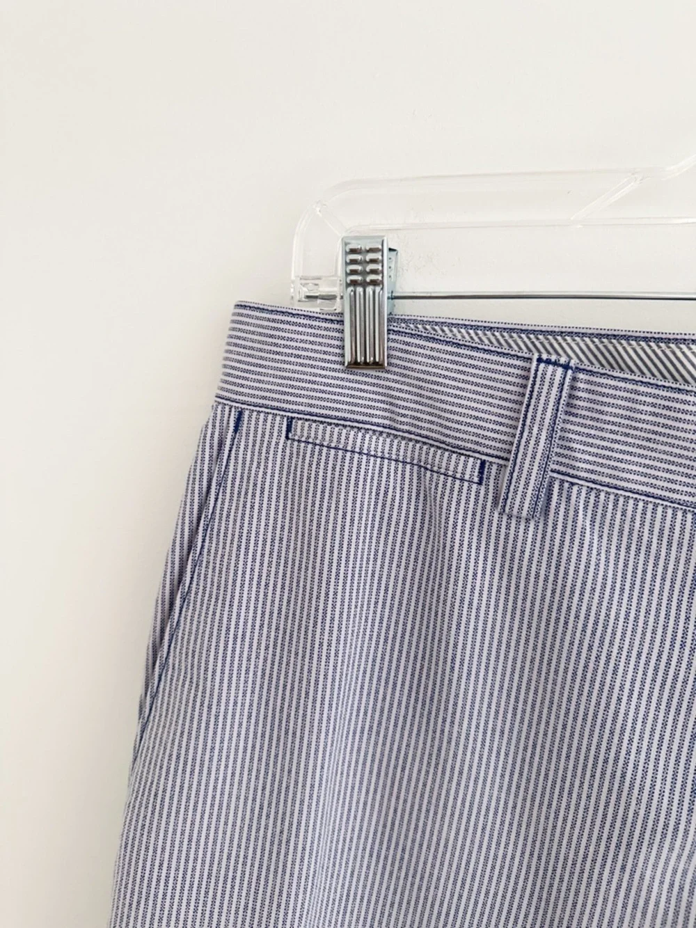 Banana Republic Aiden Shorts Blue White Stripe Tailored Summer Shorts Size 32